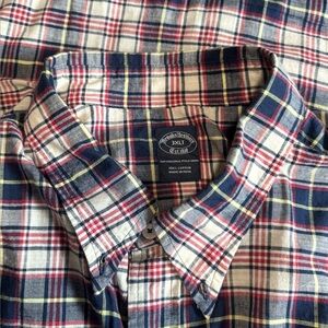 Brooks Brothers Men's Plaid (Navy-Red-Yellow) ButtonUp Shirt (3XLT)